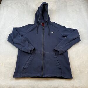 Nike Men's Navy Blue Full Zip Hoodie‎ Sweatshirt Size Large